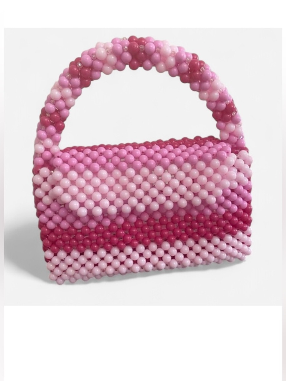 Pink purse Beaded Clutch women's Handmade Handbag